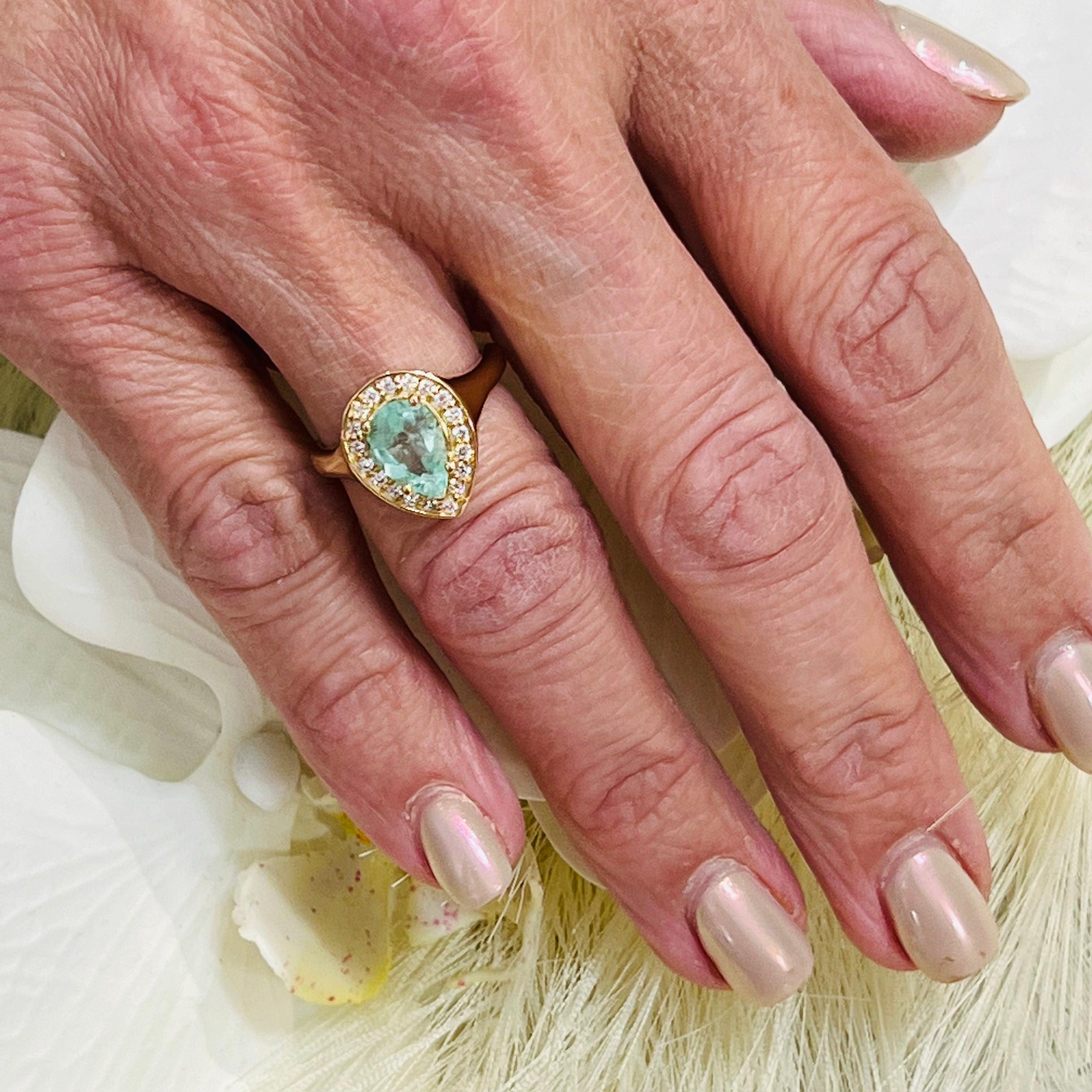 Natürlicher Smaragd-Diamantring 14K Y Gold 1,74 TCW zertifiziert im Angebot 3