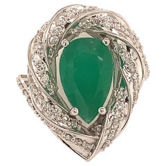 Natural Emerald Diamond Ring 14k Gold 6.1 TCW Certified