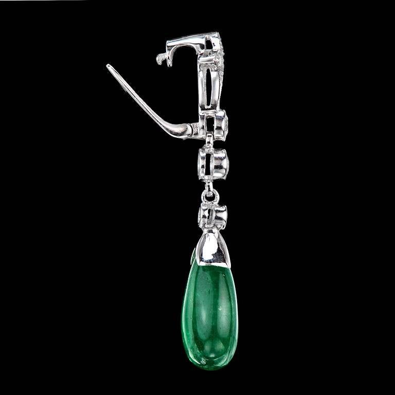 Natural Emerald Diamond Set Pendant and Drop Earrings 1