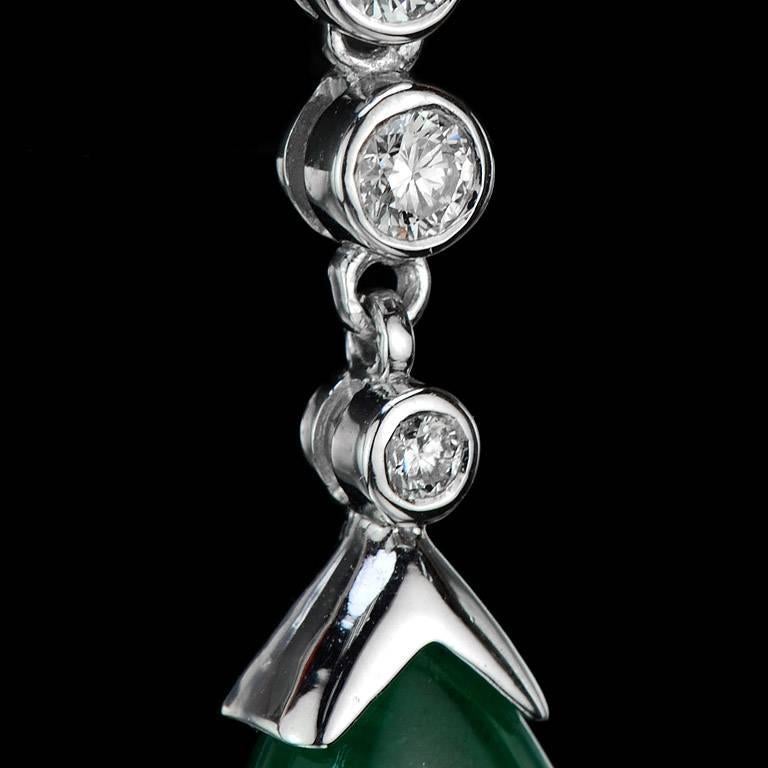Natural Emerald Diamond Set Pendant and Drop Earrings 4