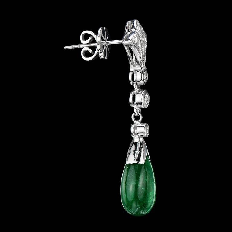emerald pendant earrings