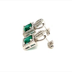 Natural Emerald Diamond Stud Earrings 14k Gold 2.84 TCW Certified