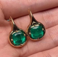 Natural Emerald Earring in 14k Gold
