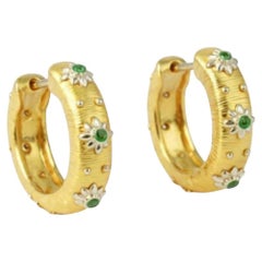 Natural Emerald Earring in 14k Gold