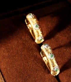 Natural Emerald Earring in 14k Gold