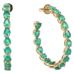 Natural emerald earring in 18k gold