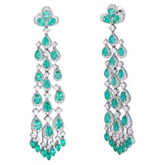 Natural Emerald earring with diamond 2.49 cts in 18k gold