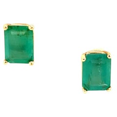 Natural Emerald Earrings 14k Gold 2.50 TCW Certified