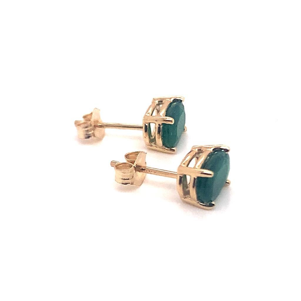 Natural Emerald Earrings 14k Yellow Gold 1.5 TCW Certified For Sale 2