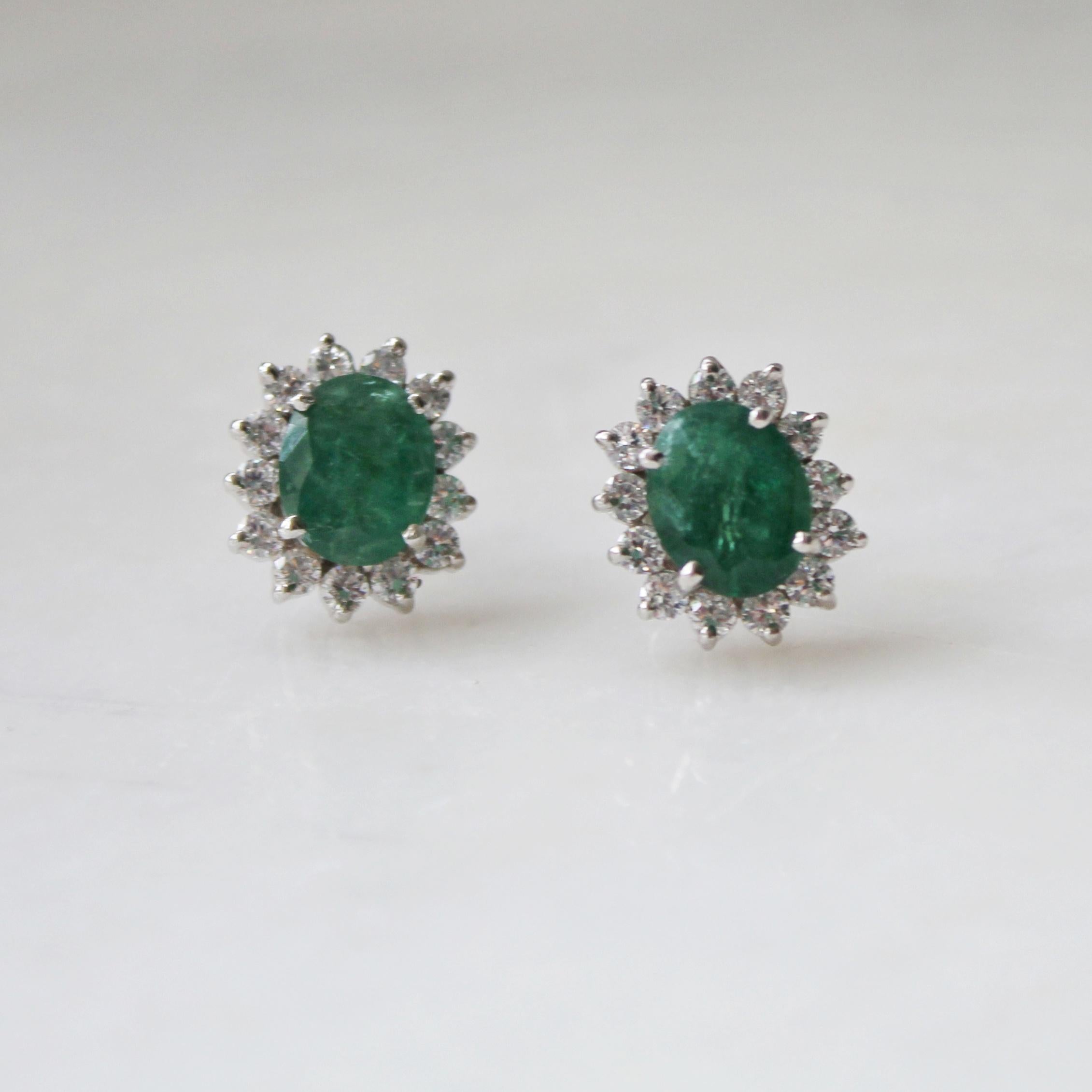 natural emerald earings