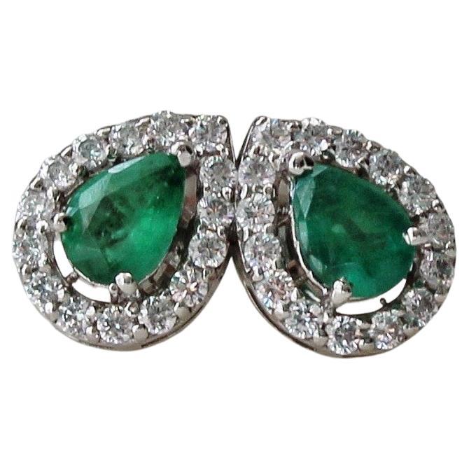 Natural Emerald Stud Earrings at 1stDibs