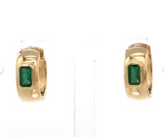 0.52 cts Natural emerald earrings in 14k gold