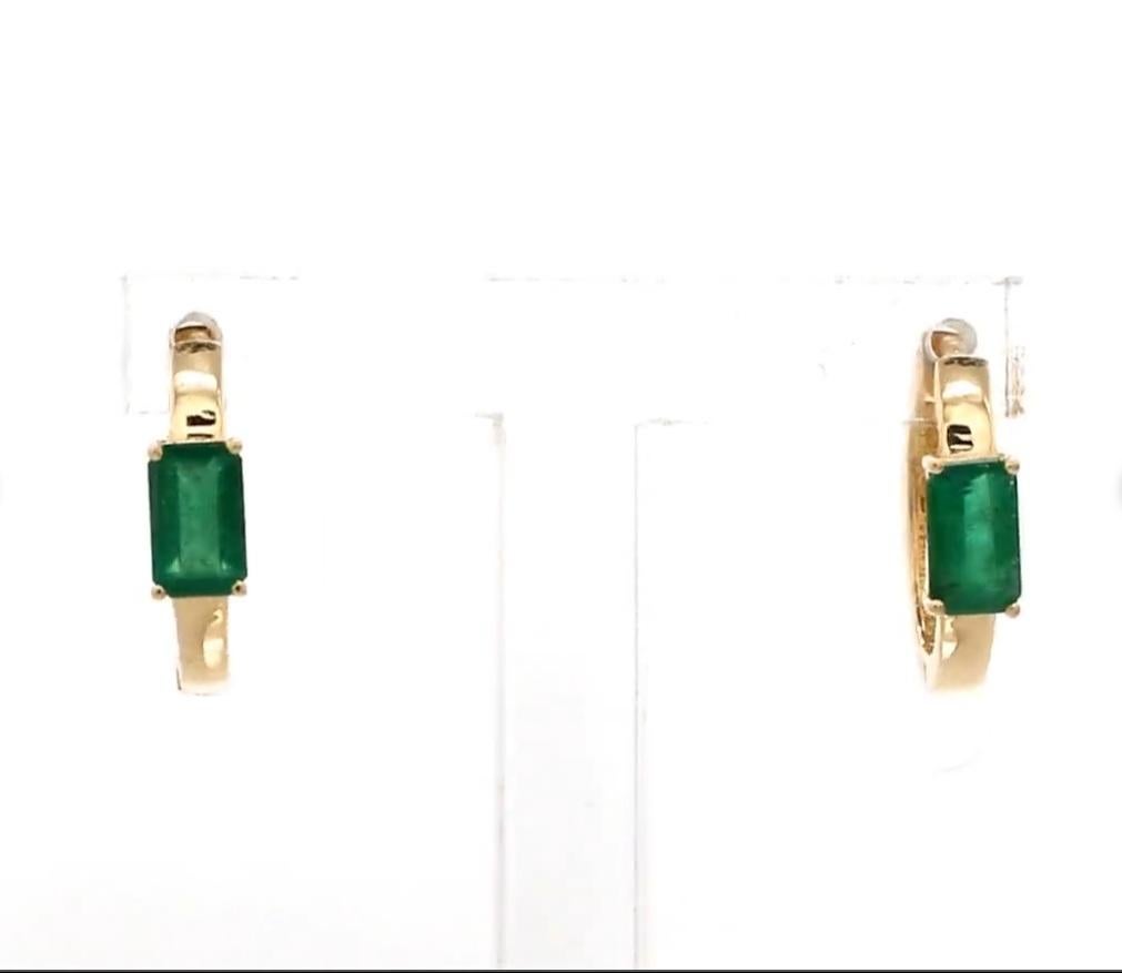 Emerald mini hoops earring gold  Natural octagon emerald vivid green hoops earrings gold  Mini emerald minimalistic huggies earrings gold

GEMSTONE DETAILS :
✦ Gemstone : Emerald
✦ Gemstone Type : Natural
✦ Gemstone Size : 5x3 MM
✦ Gemstone Shape :