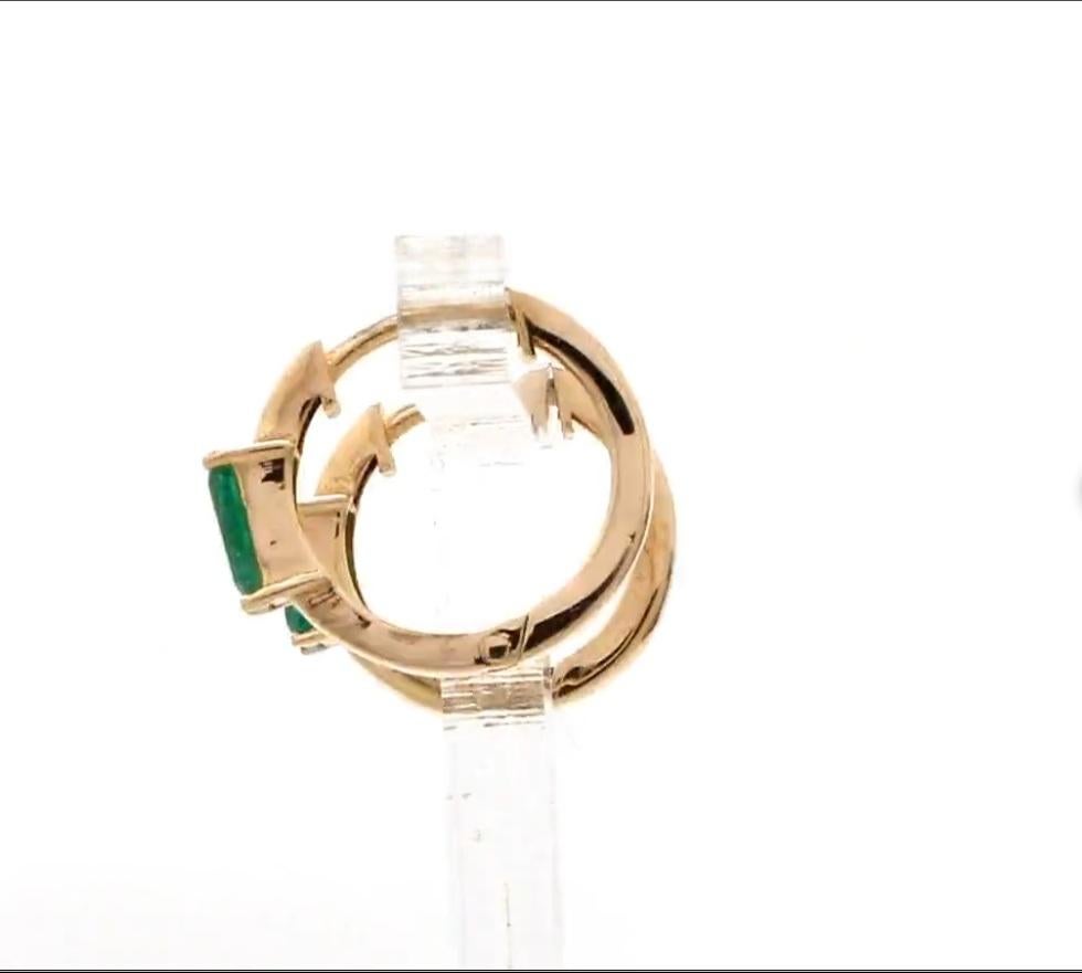De las mujeres Natural zambian emerald earrings in 14k gold en venta