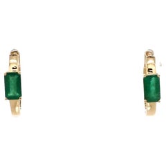 Natural emerald earrings in 14k gold