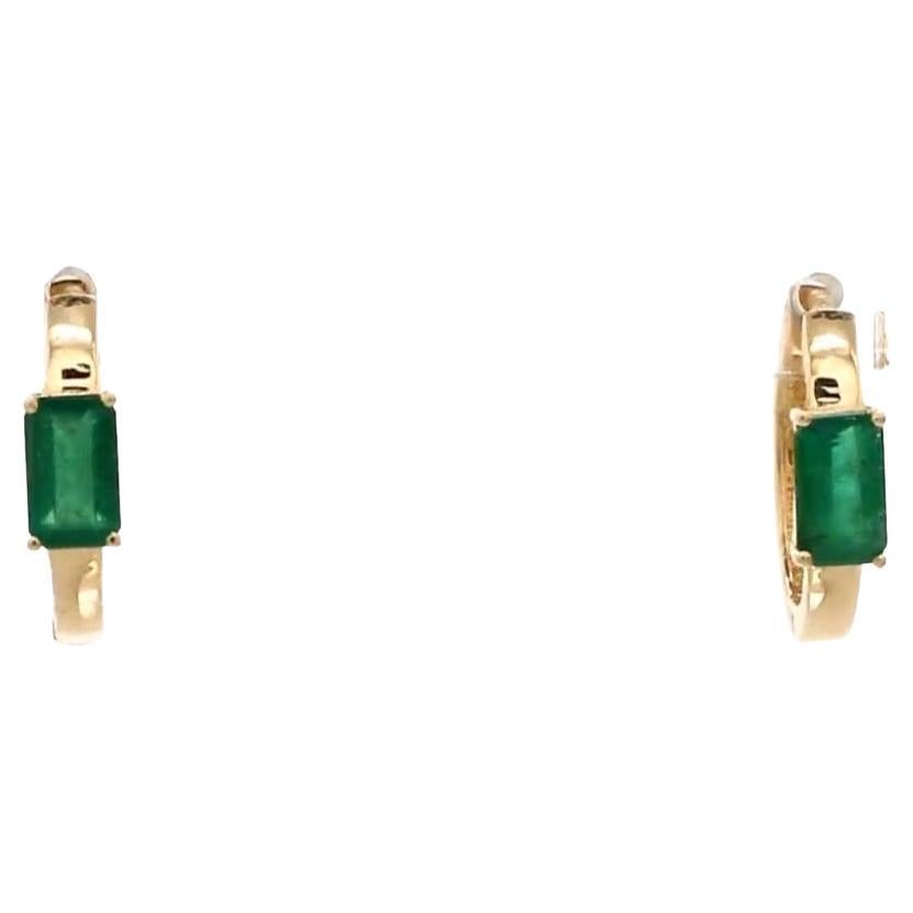 Natural zambian emerald earrings in 14k gold