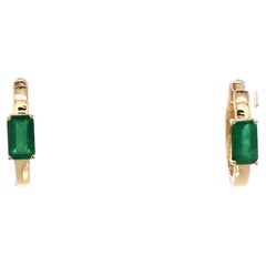 Natural zambian emerald earrings in 14k gold