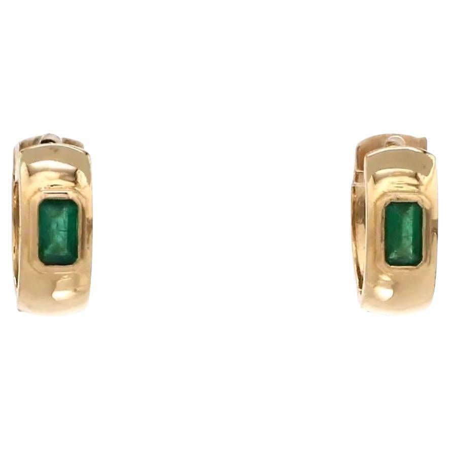 Natural zambian emerald earrings in 14k gold
