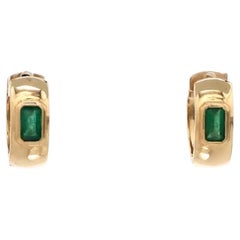 Natural zambian emerald earrings in 14k gold