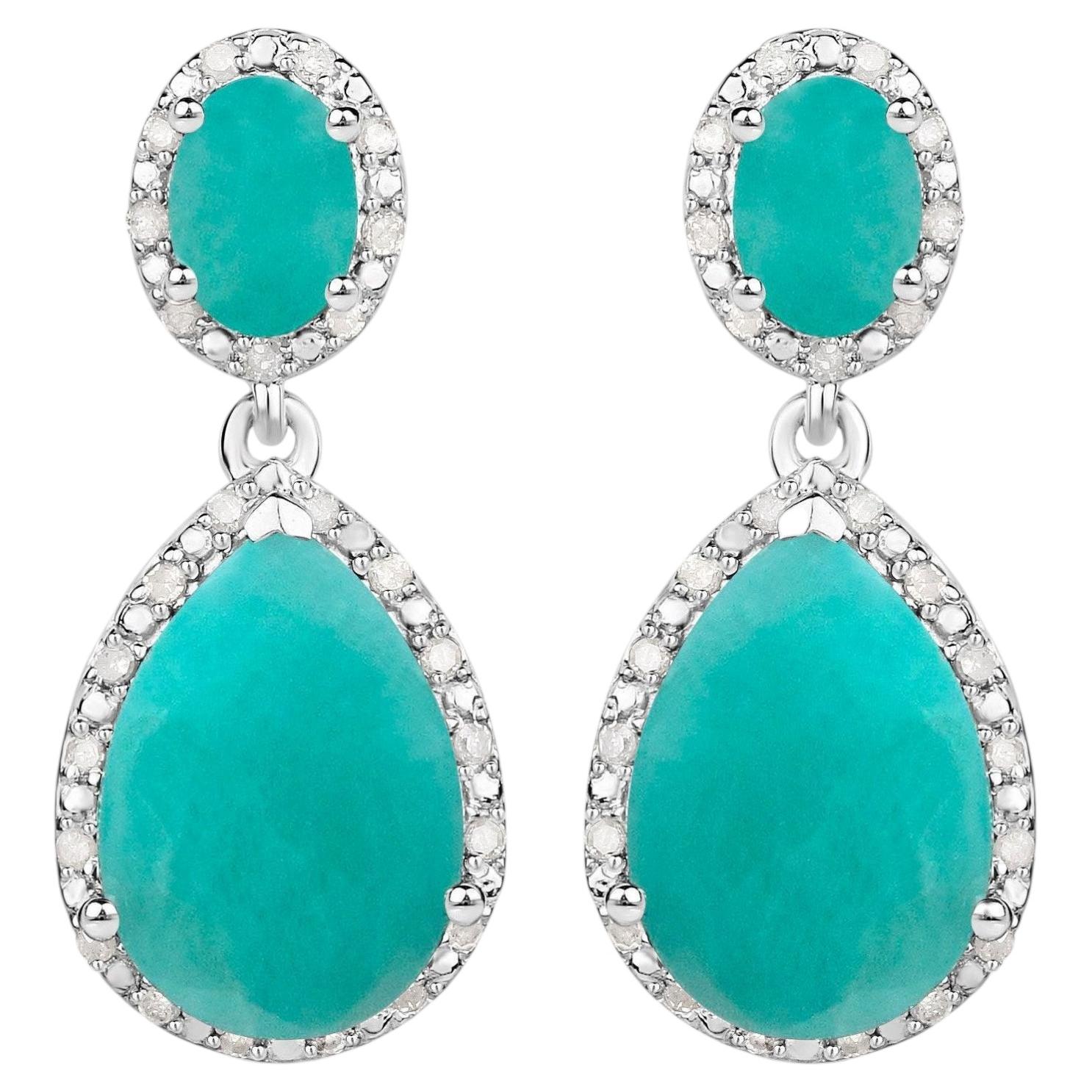 Orecchini con smeraldo naturale e diamanti 9.58 carati A. Silver