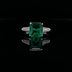 Natural Emerald Engagement Ring, 18K Gold Unique Emerald Wedding Ring