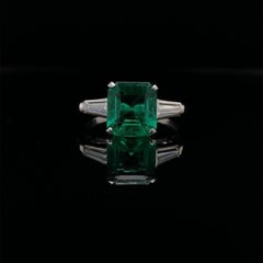 Natural Emerald Engagement Ring, 18K Gold Unique Emerald Wedding Ring