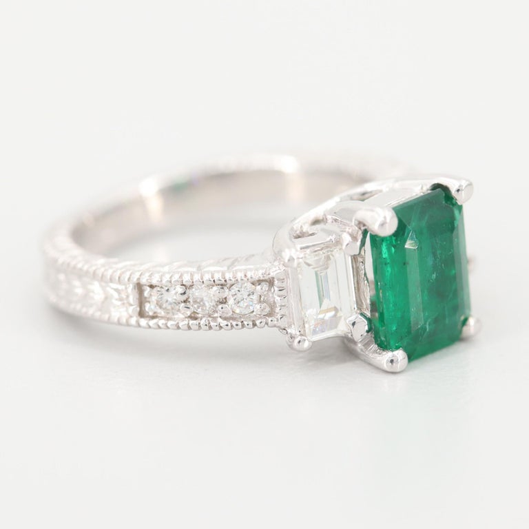 Customizable Natural Emerald Engagement Ring Emerald Cut Emerald