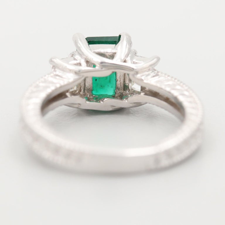 Customizable Natural Emerald Engagement Ring Emerald Cut Emerald