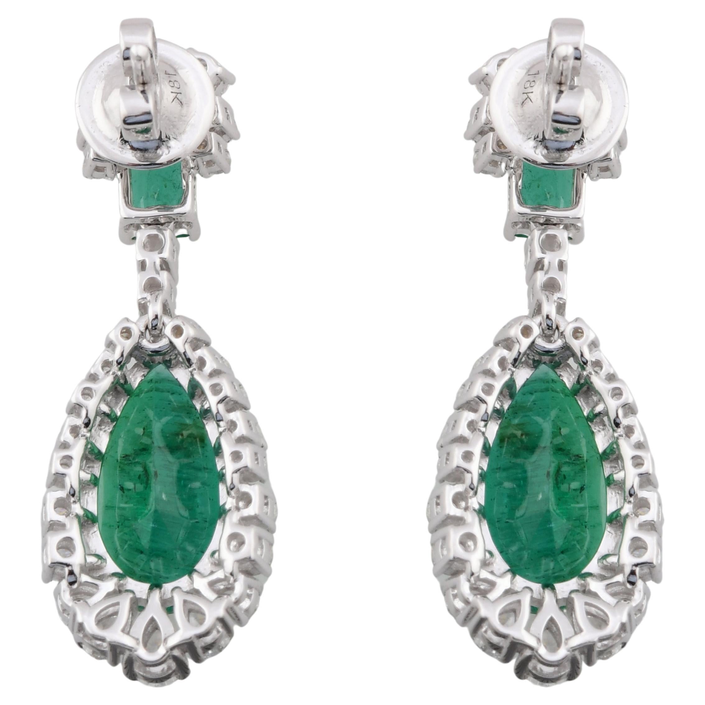 Item Code :- SEE-12593 (14K)
Gross Wt. :- 8.19 gm
14k White Gold Wt. :- 6.37 gm
Diamond Wt. :- 1.93 Ct. ( AVERAGE DIAMOND CLARITY SI1-SI2 & COLOR H-I )
Emerald Wt. :- 7.20 Ct.
Earrings Size :- 34 mm approx.
✦ Sizing
.....................
We can