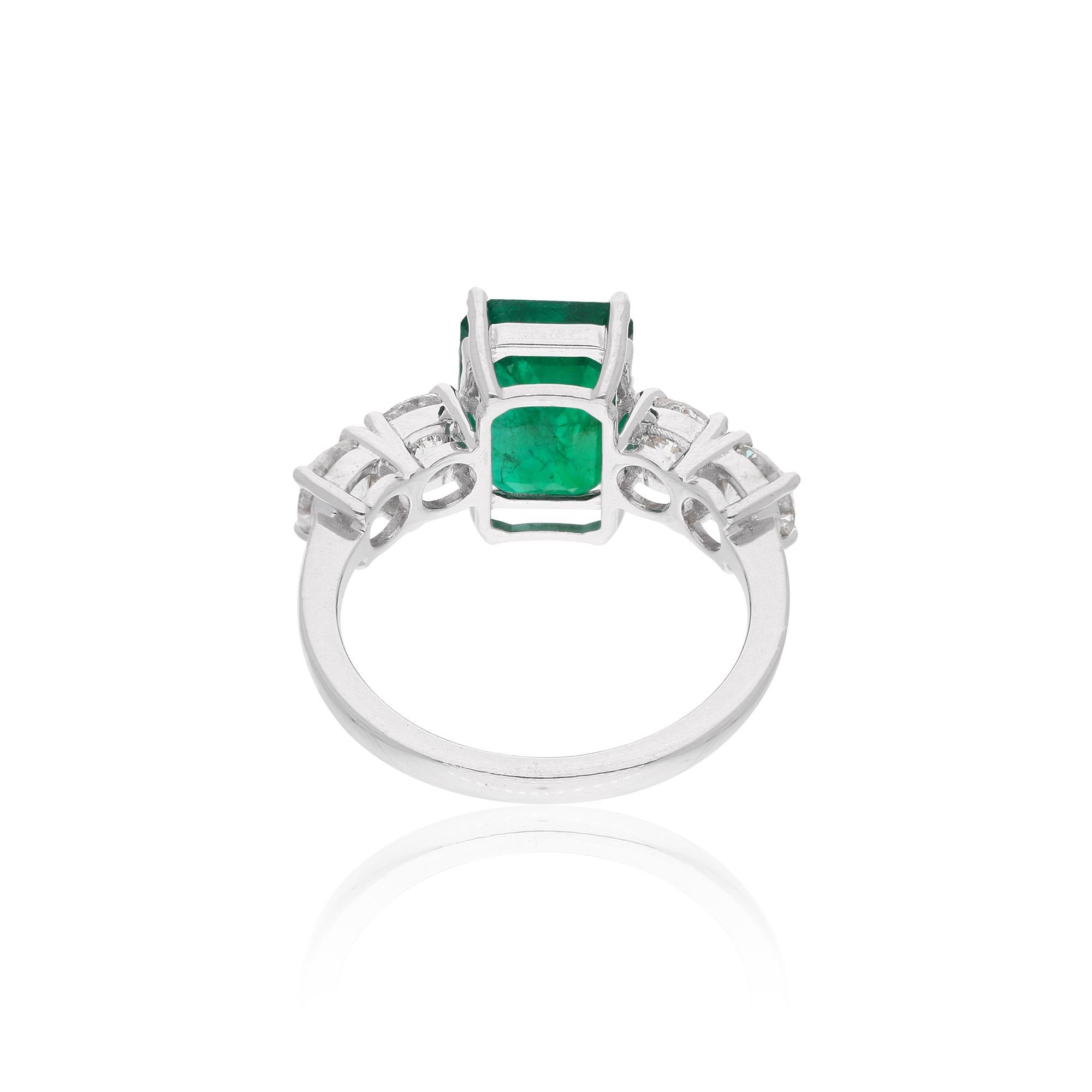 Item Code :- SER-22770
Gross Wt. :- 4.42 gm
Solid 18k White Gold Wt. :- 3.56 gm
Natural Diamond Wt. :- 1.41 Ct. ( AVERAGE DIAMOND CLARITY SI1-SI2 & COLOR H-I )
Zambian Emerald Wt. :- 2.88 Ct.
Ring Size :- 7 US & All size available

✦
