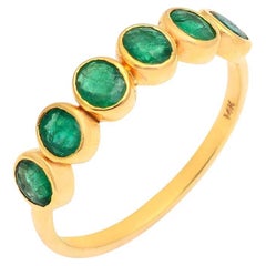 Anillo de oro con esmeralda natural de 14 quilates