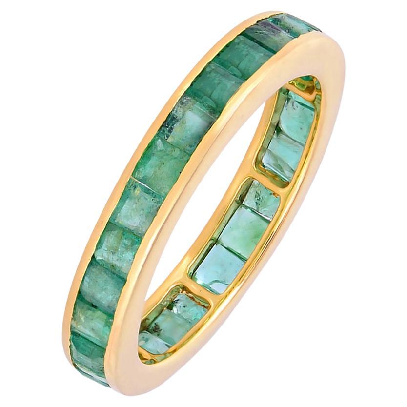 Anillo de oro con esmeralda natural de 18 quilates