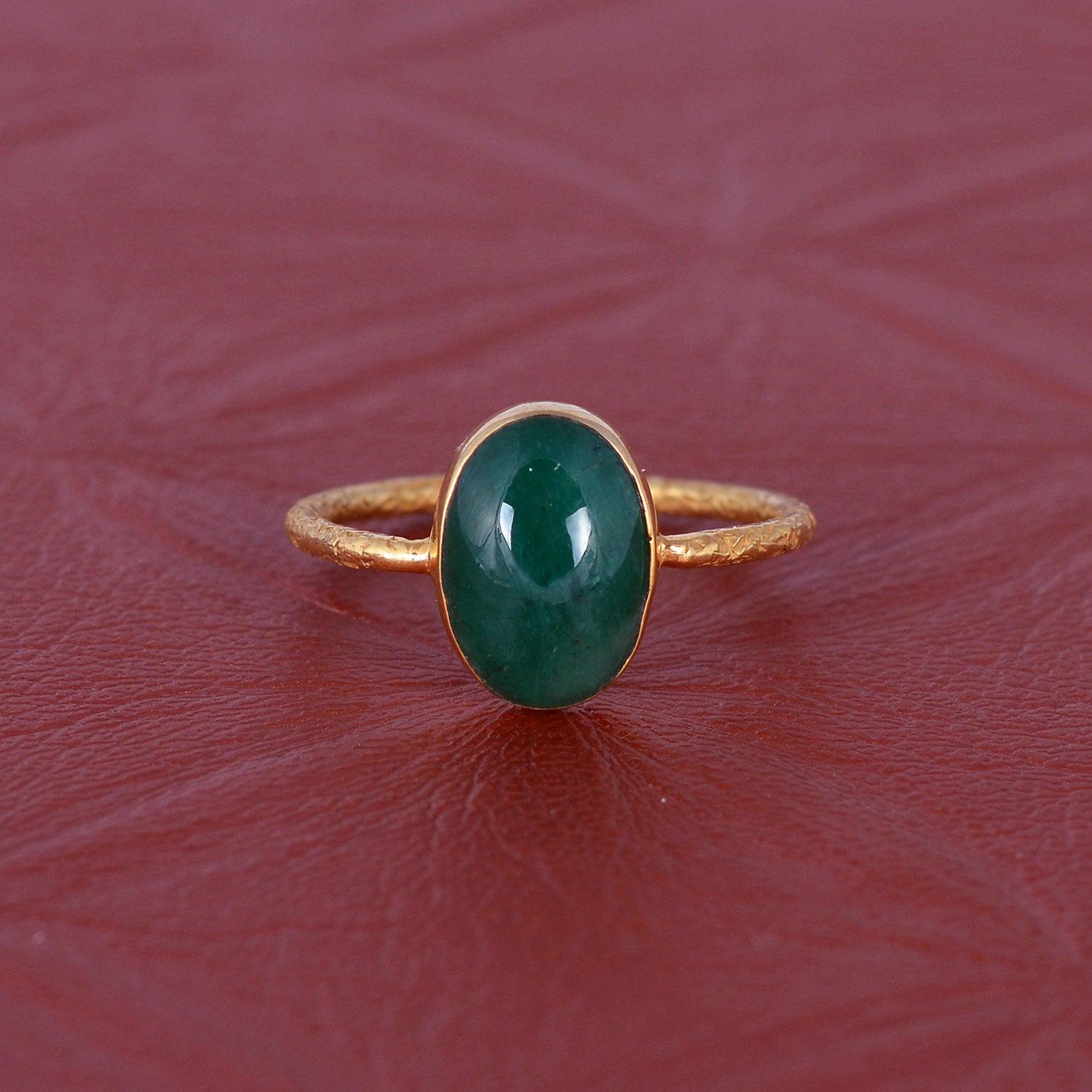 Natural Emerald Gold Rings in 18K 4