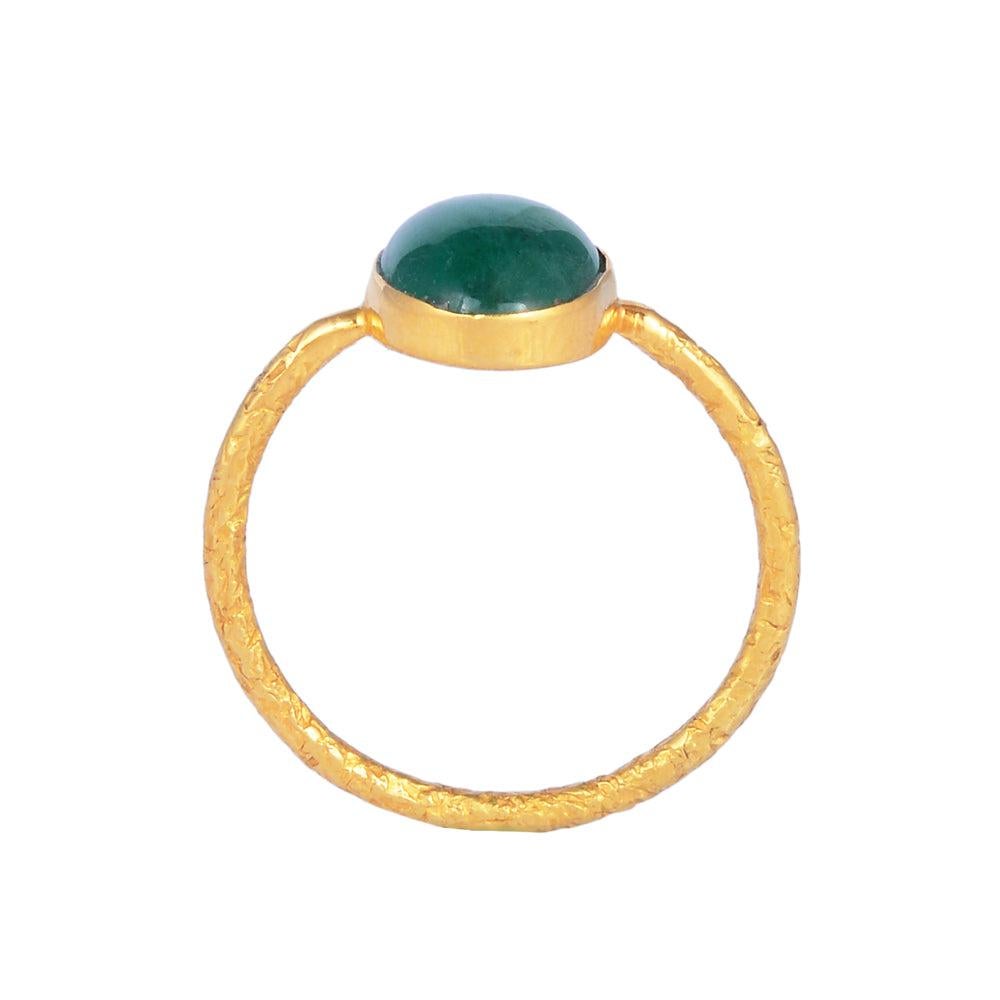 Natural Emerald Gold Rings in 18K 5