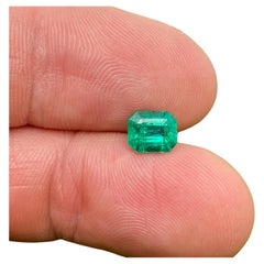 Natürlicher Smaragd lose Edelstein 1.56 ct, Smaragdschliff, Herkunft Sambia, Zertifikat
