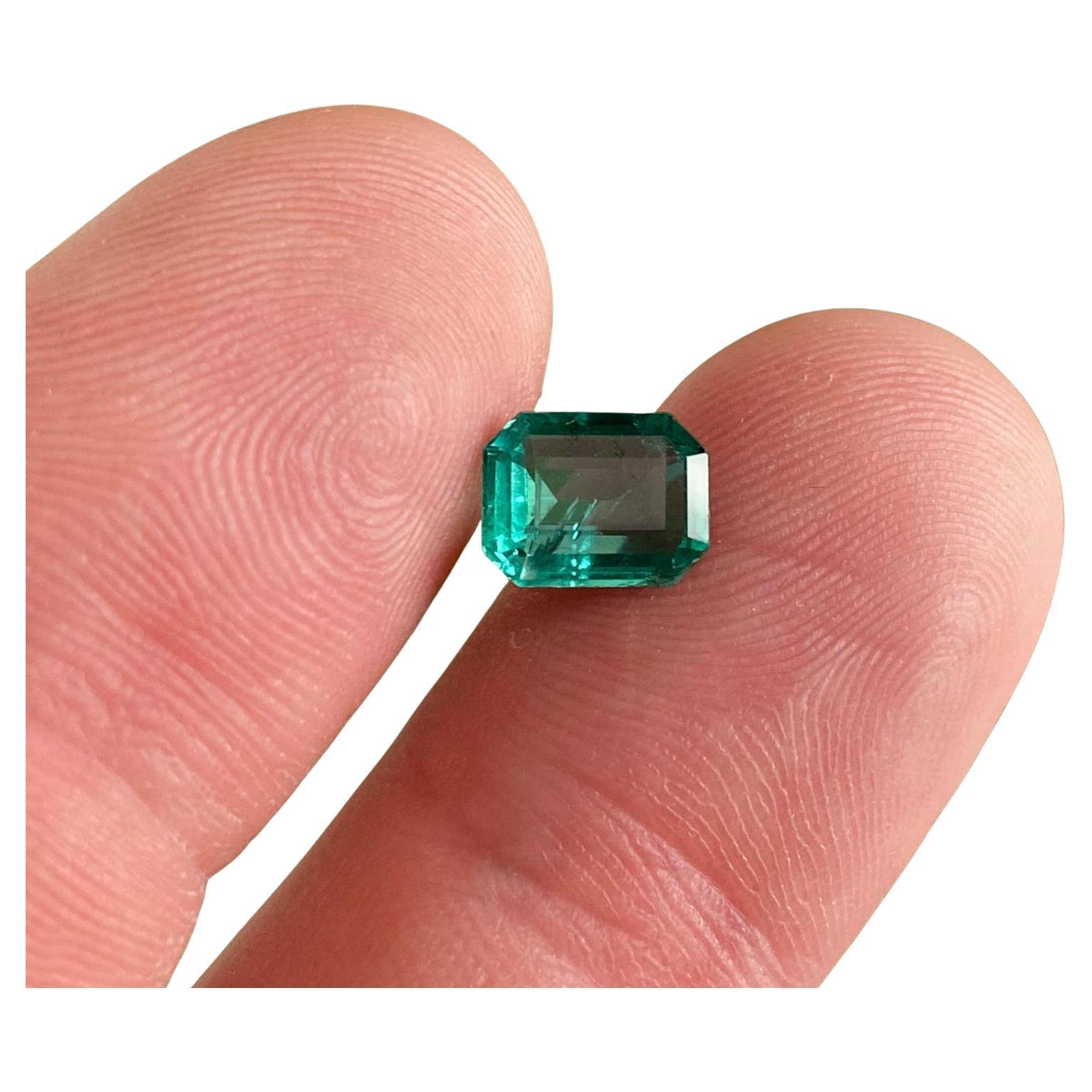 Gemma sciolta di smeraldo naturale da 2,05 ct., taglio smeraldo, Origine Zambia, Certificato