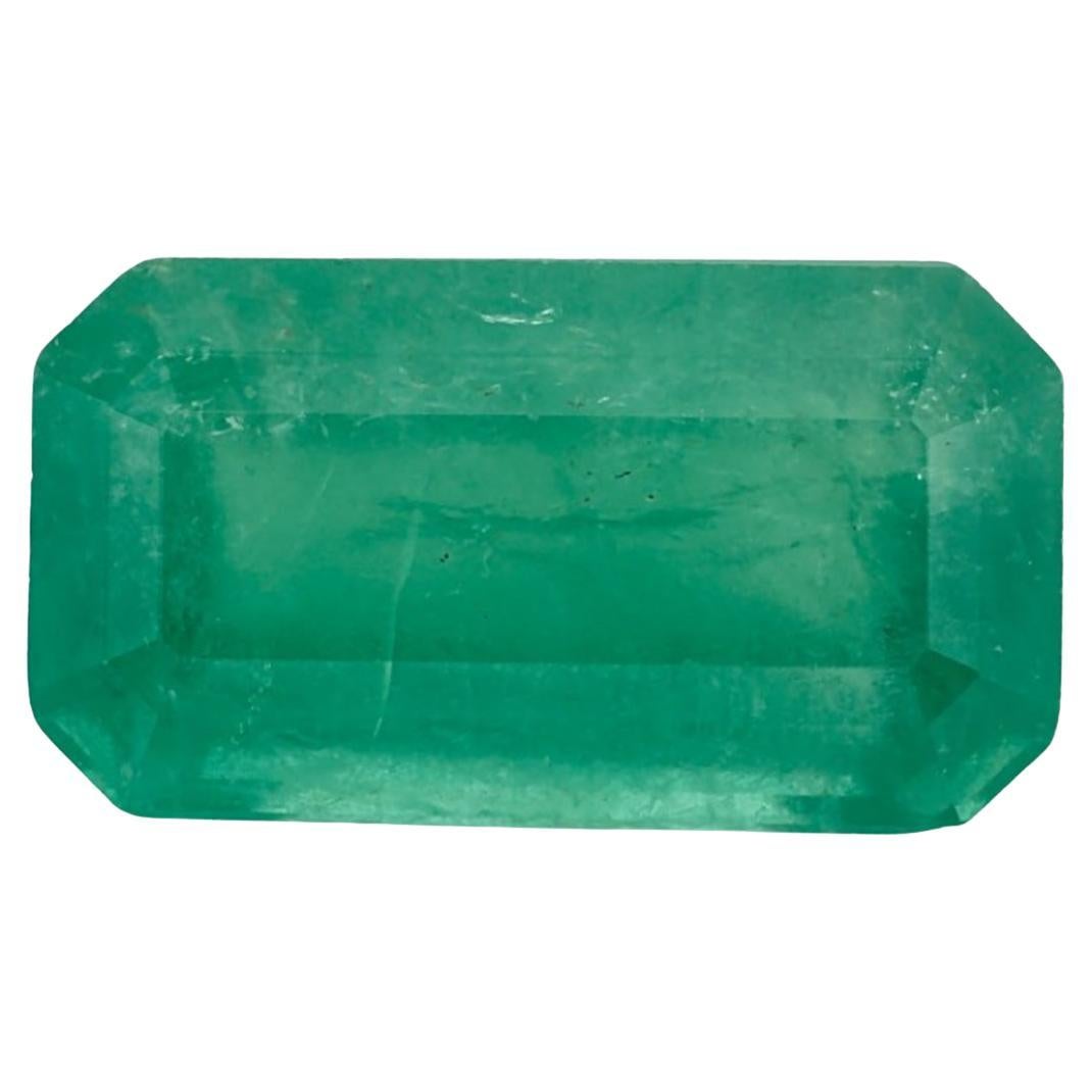 Natural Emerald Loose Gemstone, 4.41 Carat, Octagon Cut, Oil Treated