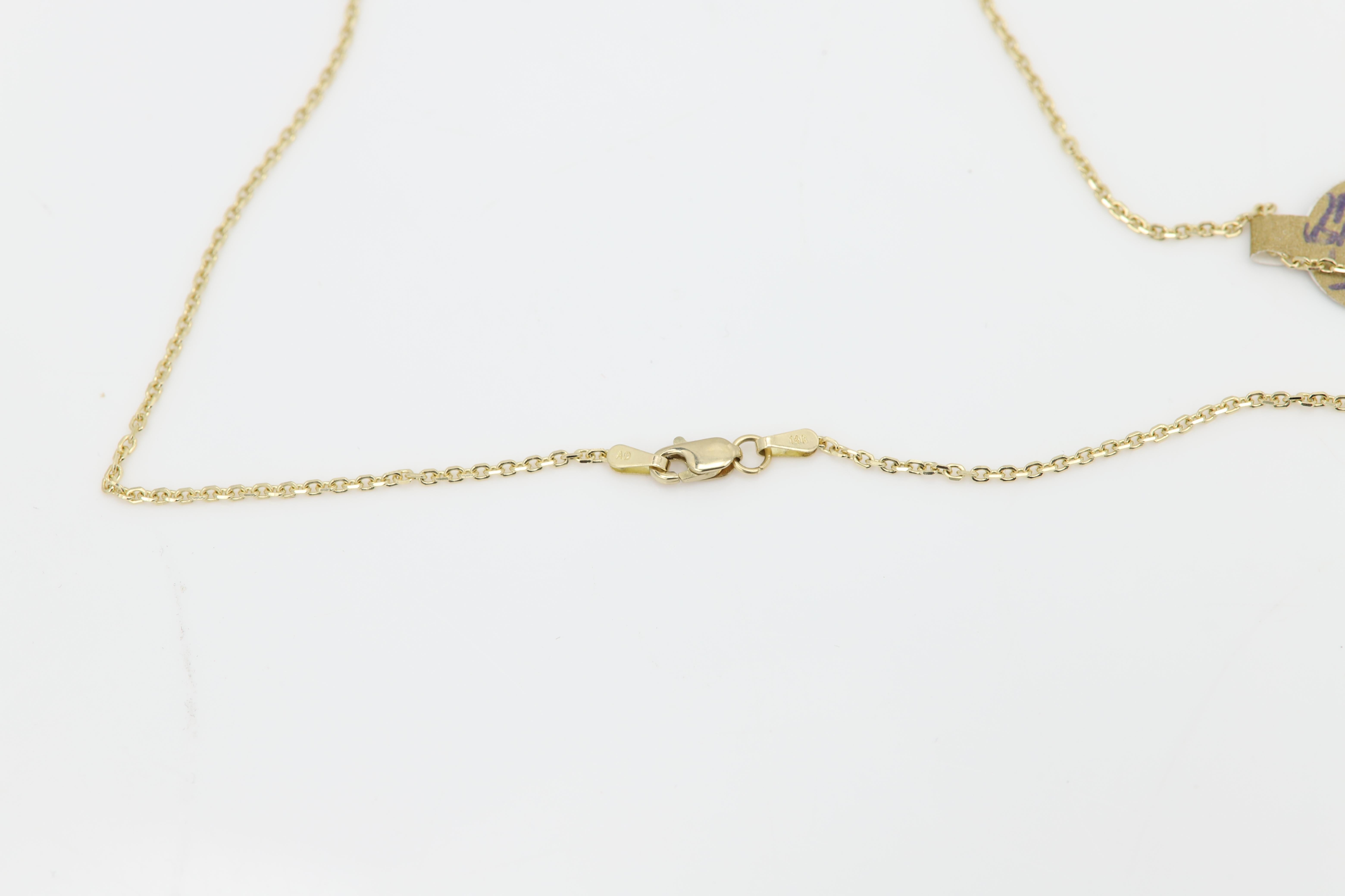 Collier pendentif émeraude naturelle en or jaune 14 carats avec émeraude en forme de poire de 1,41 carat en vente 8