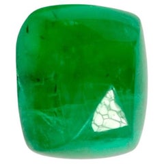 Natural Emerald Plain Cushion Cabochon 24.66 Carat Loose Gemstone