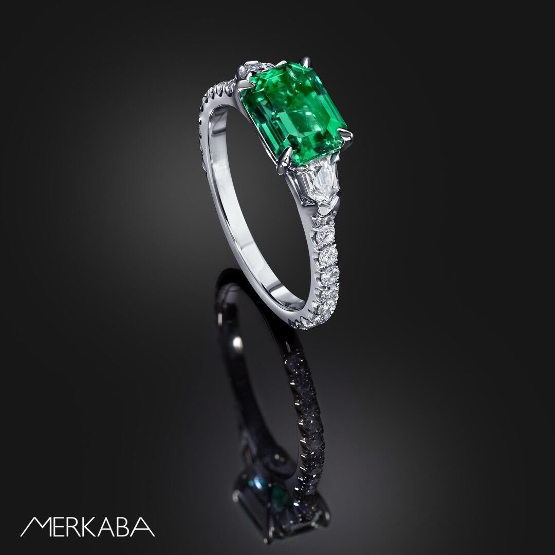 Untreated Emerald Ring 1.47 Carat No Oil AGL Certified Panjshir ...