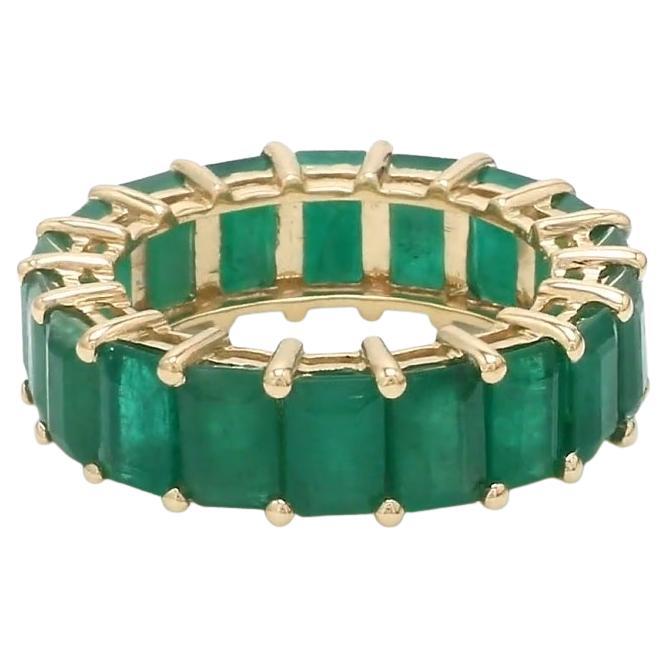 Anillo de esmeralda natural en oro de 14k