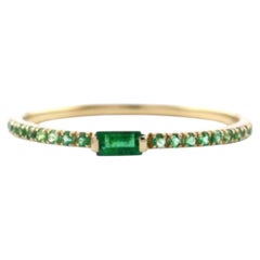 Natural Emerald Ring in 14K Yellow Gold, 0.21 Ct, India, Designer Made