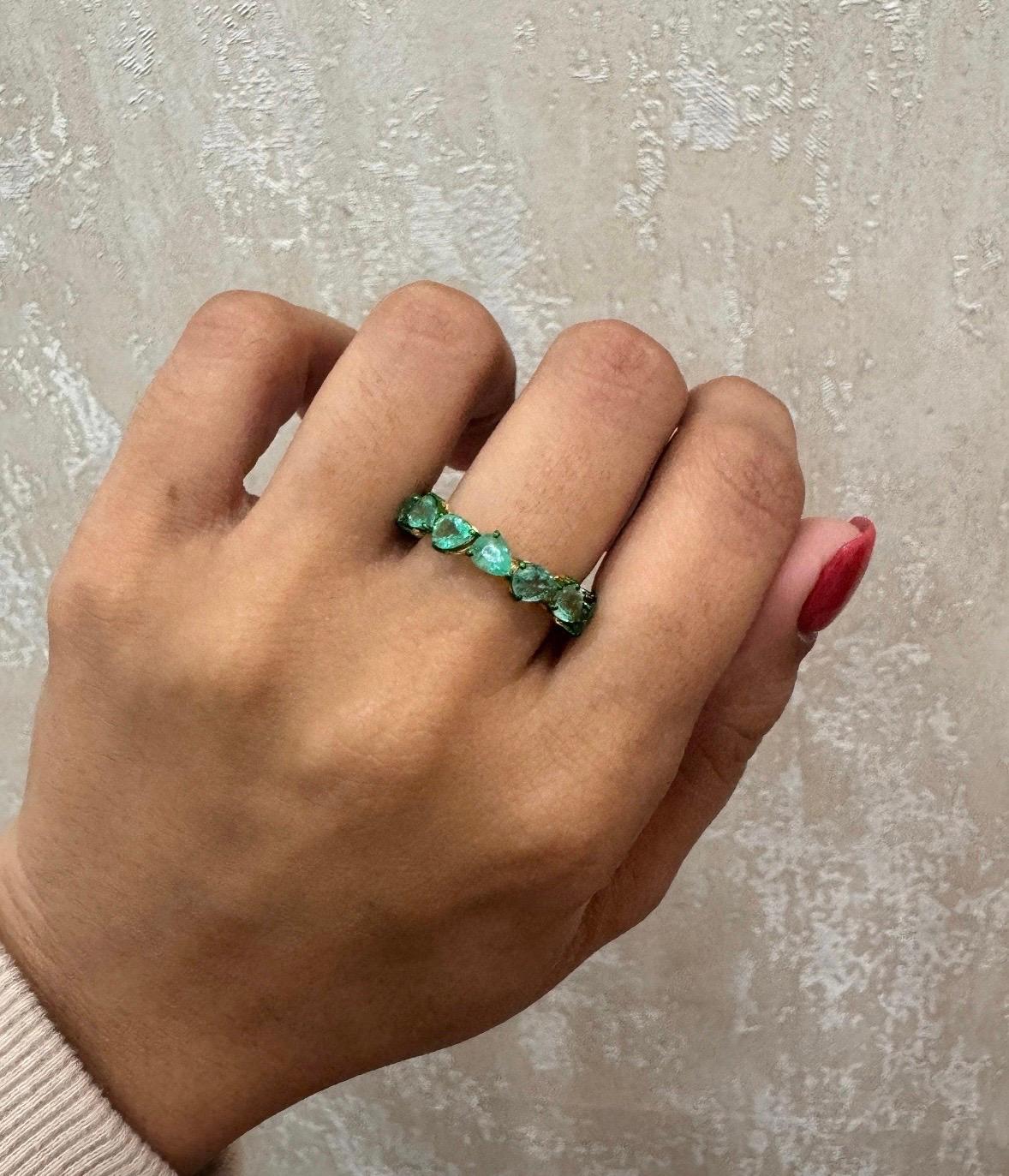 Natürlicher Smaragd Ring in 18k Gold im Angebot 1