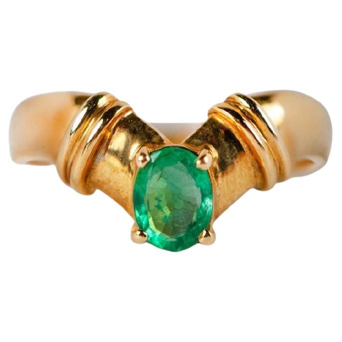Natürlicher Smaragd Ring in 18K Gold