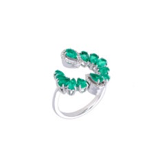 Natural 2.04cts Emerald & Diamond 0.14cts Ring in 18k Gold