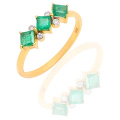 Natural Emerald Rings in 14K
