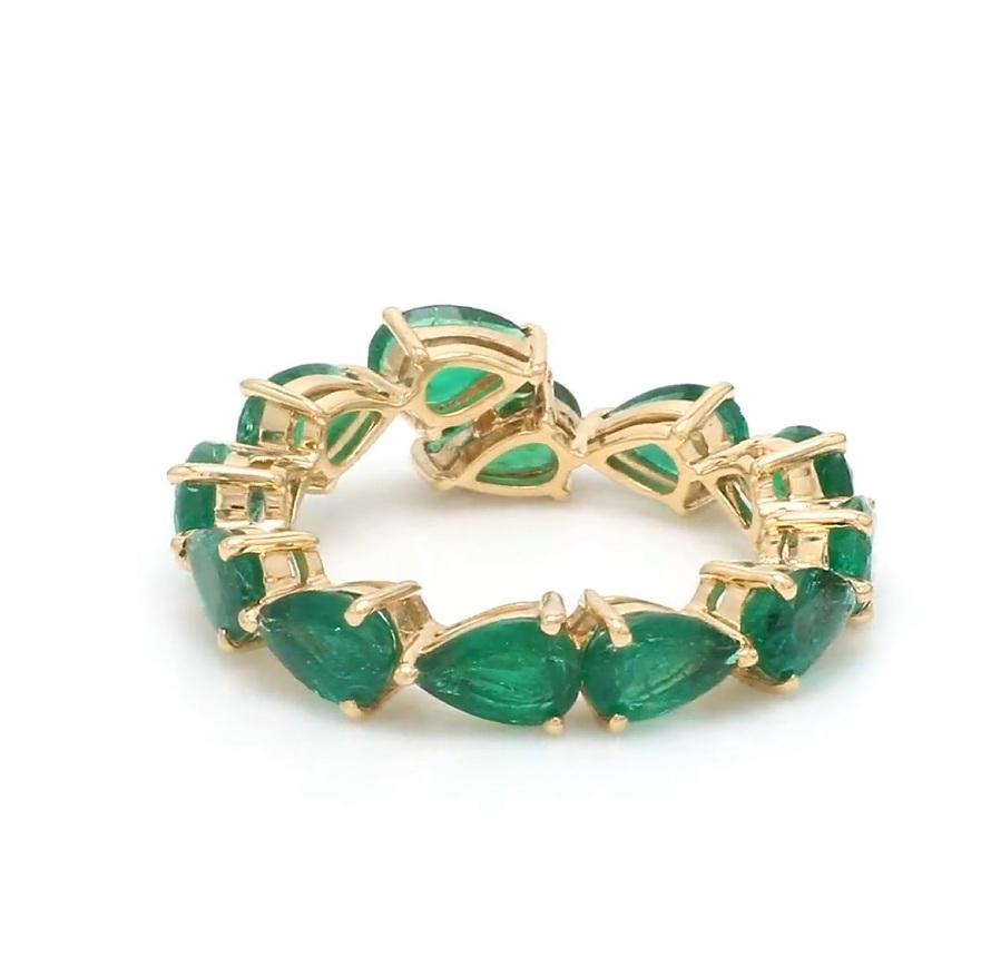 De las mujeres Anillo eternidad serpiente esmeralda natural oro 18k en venta