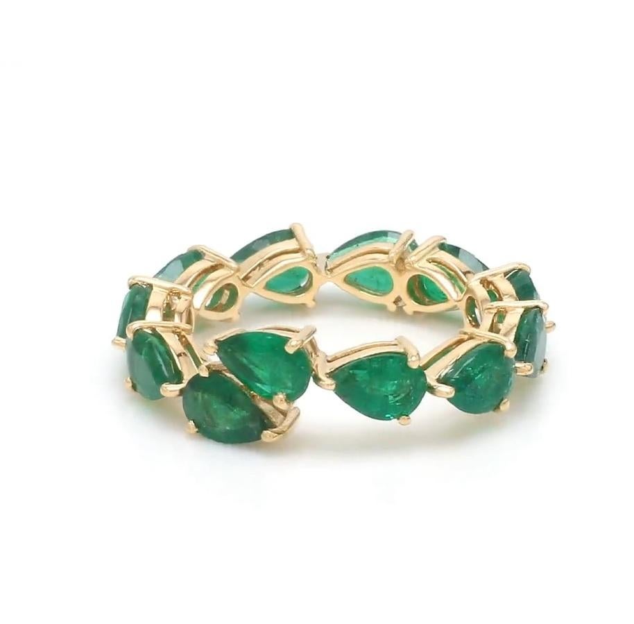 Anillo eternidad serpiente esmeralda natural oro 18k en venta 1