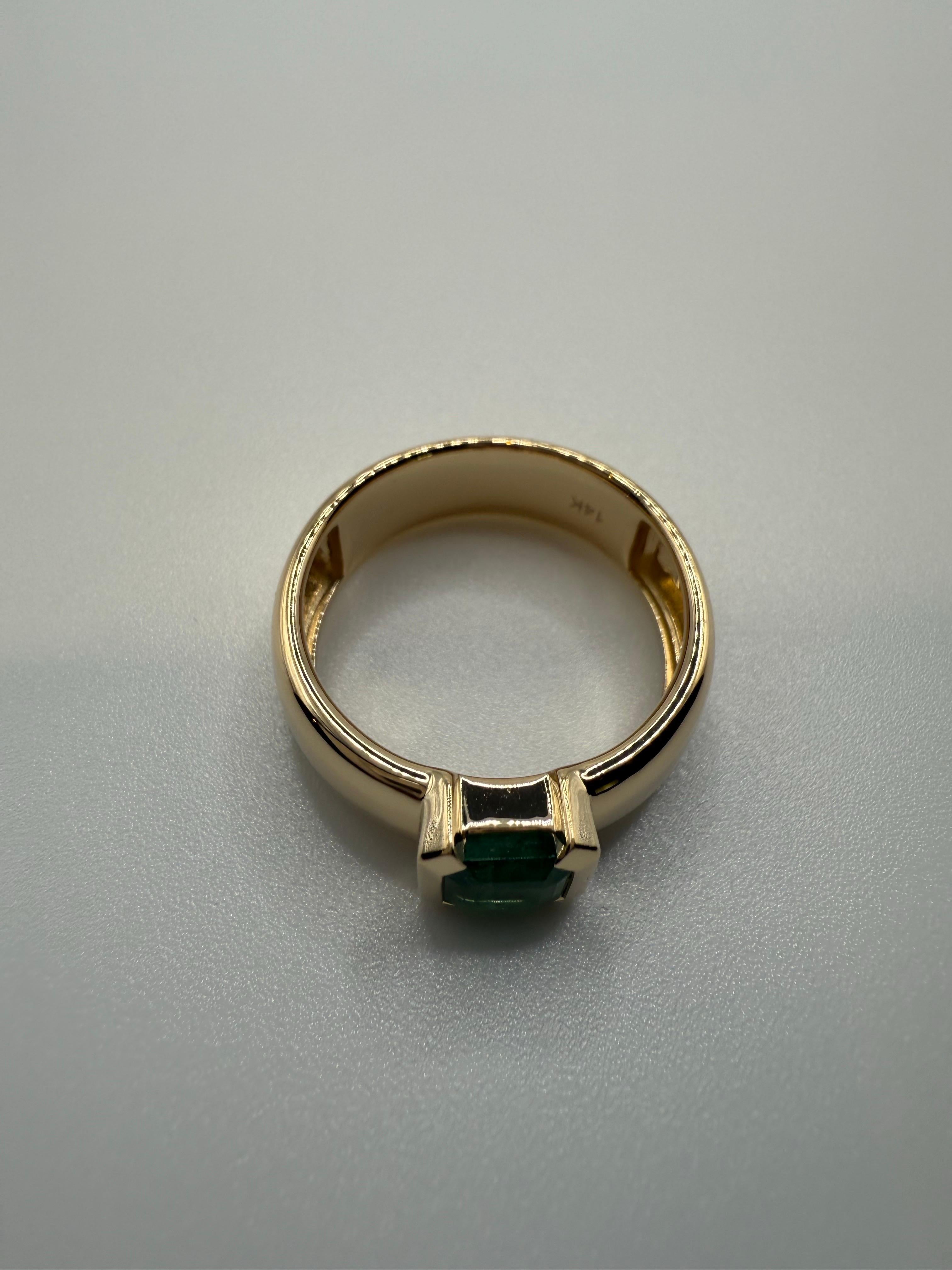 Natürlicher Smaragd Solitär Ring Größe 9 unbehandelt im Angebot 5