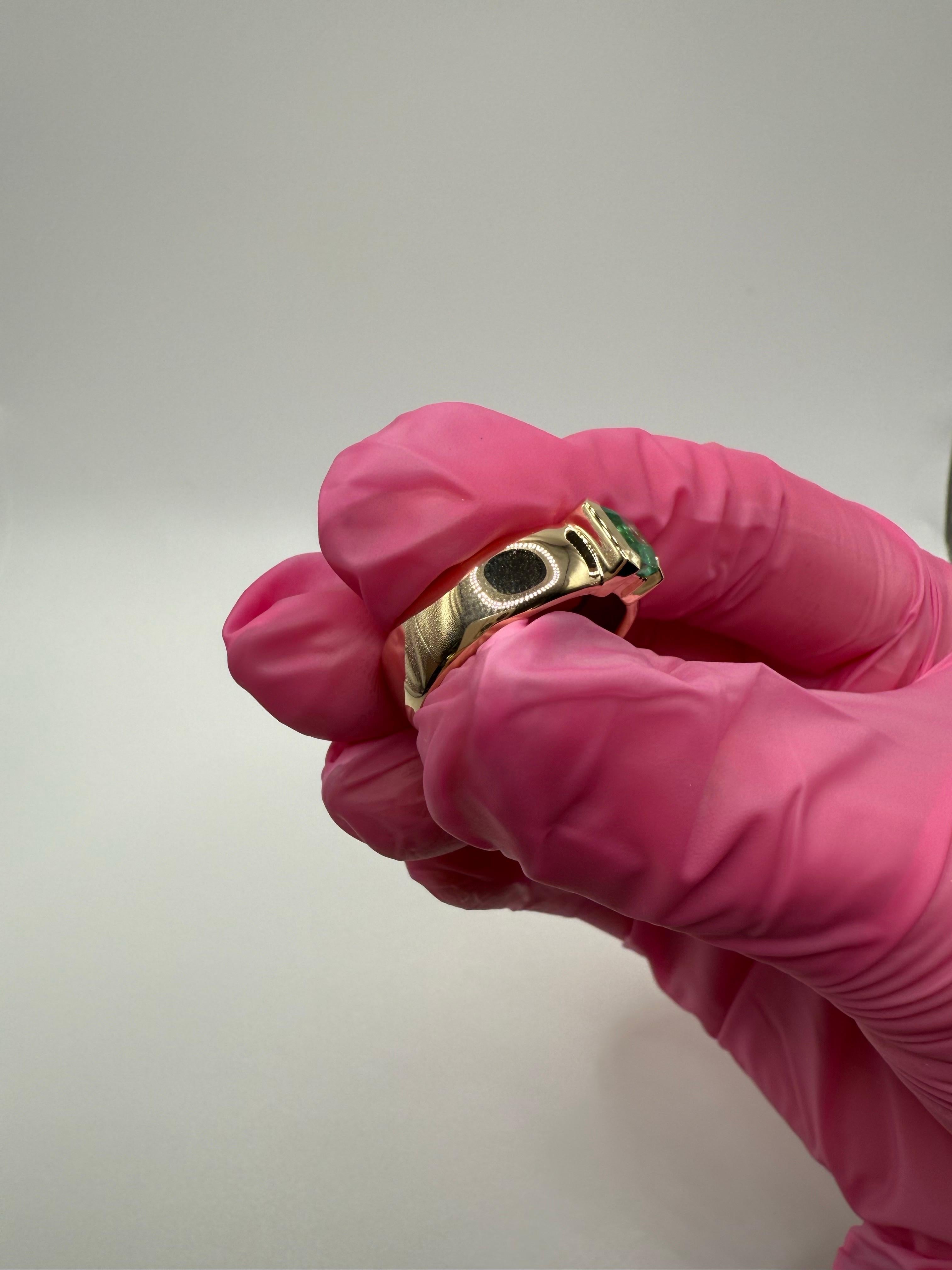 Natürlicher Smaragd Solitär Ring Größe 9 unbehandelt (Asscher-Schliff) im Angebot